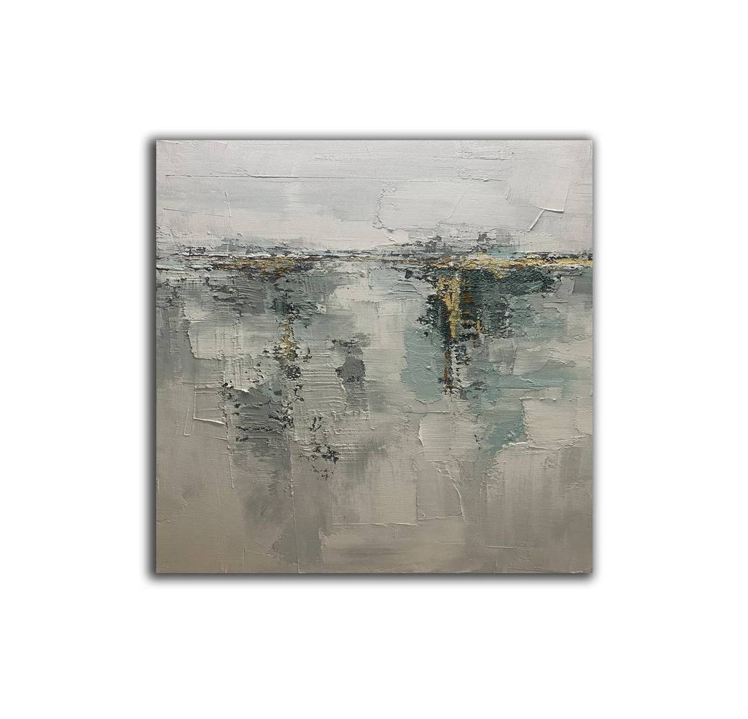 Modern Abstract Gray Golden Abstract Canvas Wall Art IV18W wall art